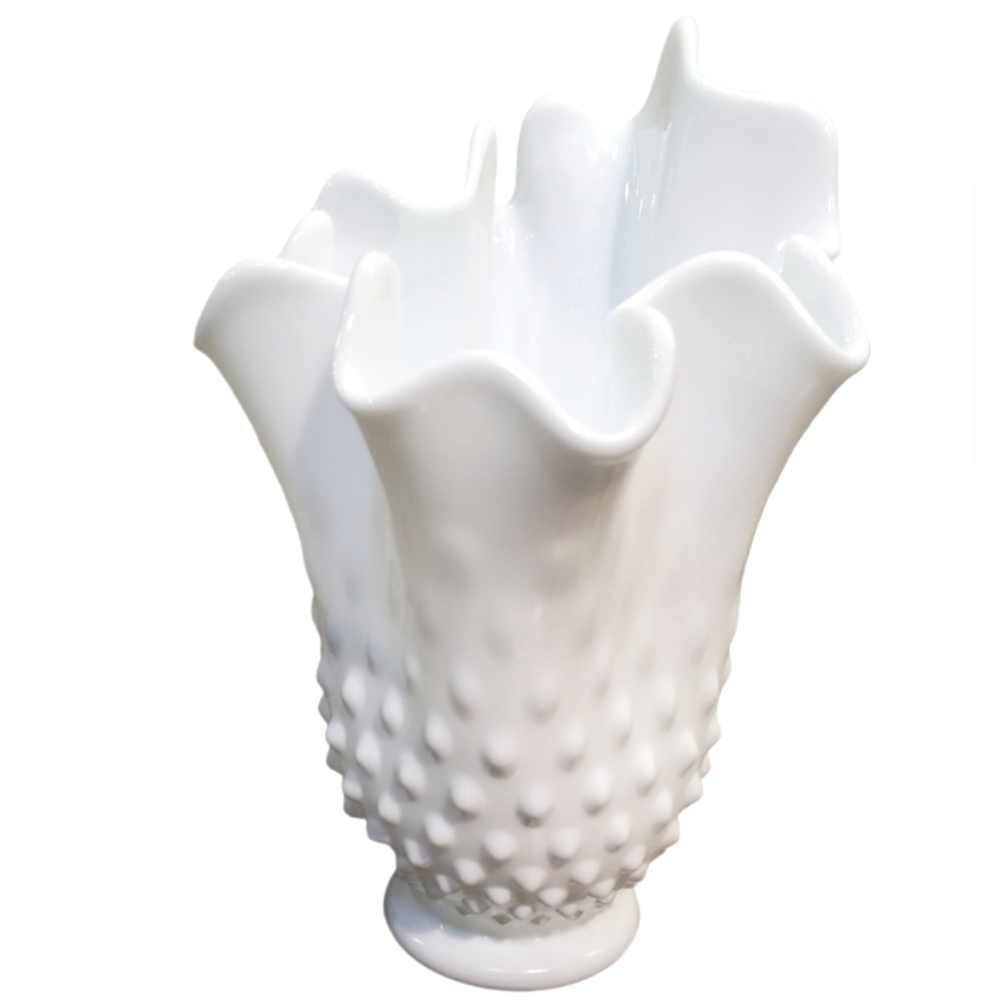 Fenton Hobnail Handkerchief Vase